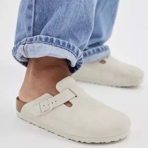 BIRKENSTOCK Boston White Suede Sz.EU40 ~ US 9
